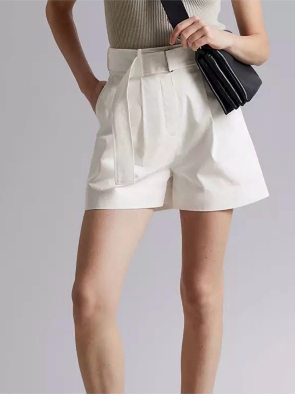 & Other Stories Tailored Pleated High Waist Shorts 12